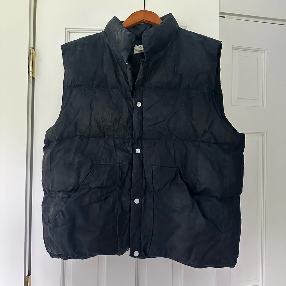 Older Brother waxed puffer vest L Navy